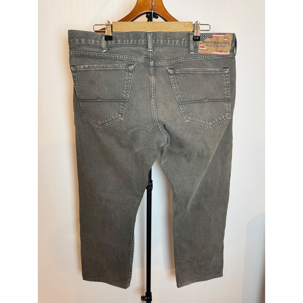 Denim & Supply Ralph Lauren Mens Slim Fit Grey Jeans 38x32 Cotton Button Fly